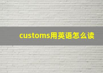 customs用英语怎么读