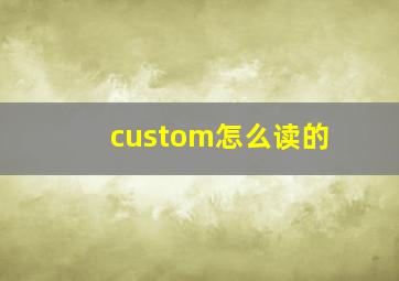 custom怎么读的