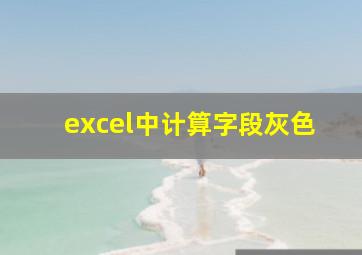 excel中计算字段灰色