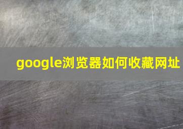 google浏览器如何收藏网址