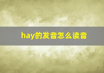 hay的发音怎么读音