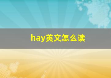 hay英文怎么读