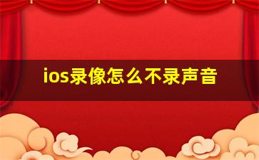 ios录像怎么不录声音