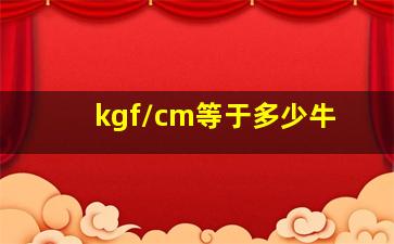 kgf/cm等于多少牛