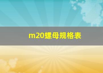 m20螺母规格表