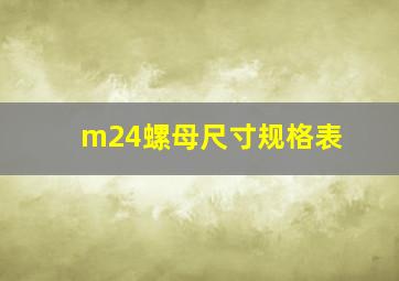 m24螺母尺寸规格表