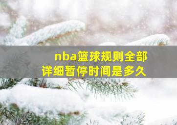 nba篮球规则全部详细暂停时间是多久