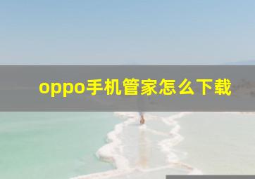 oppo手机管家怎么下载