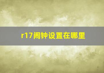 r17闹钟设置在哪里