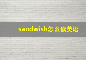 sandwish怎么读英语