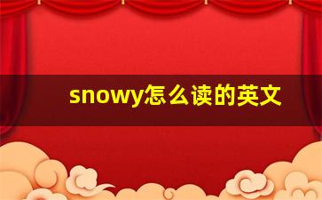 snowy怎么读的英文