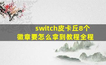 switch皮卡丘8个徽章要怎么拿到教程全程