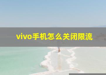 vivo手机怎么关闭限流