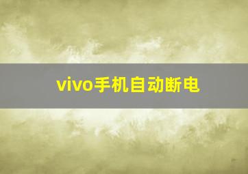 vivo手机自动断电