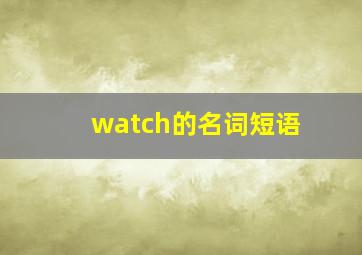 watch的名词短语