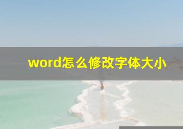 word怎么修改字体大小