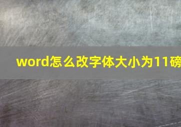 word怎么改字体大小为11磅