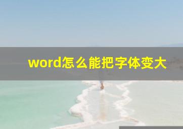 word怎么能把字体变大