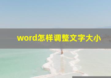 word怎样调整文字大小