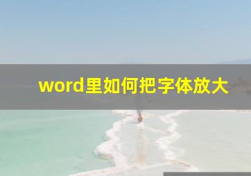 word里如何把字体放大