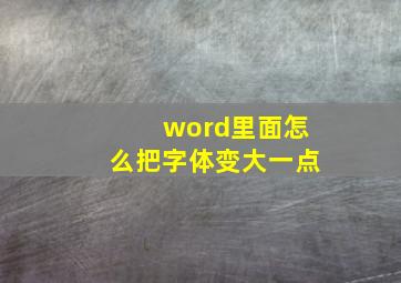 word里面怎么把字体变大一点