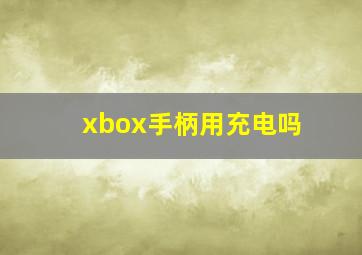 xbox手柄用充电吗