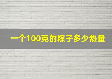 一个100克的粽子多少热量