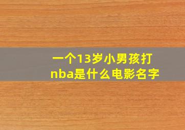 一个13岁小男孩打nba是什么电影名字