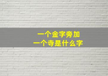 一个金字旁加一个寺是什么字