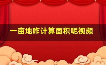 一亩地咋计算面积呢视频