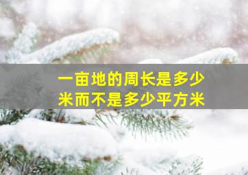 一亩地的周长是多少米而不是多少平方米