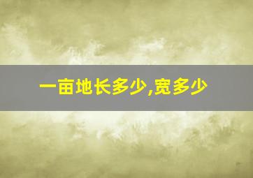 一亩地长多少,宽多少