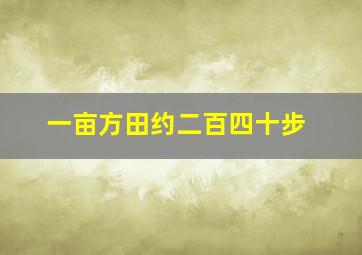 一亩方田约二百四十步