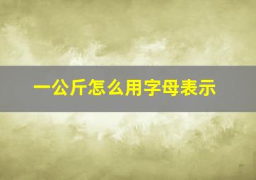 一公斤怎么用字母表示