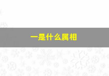 一是什么属相