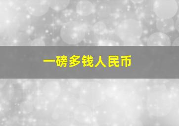 一磅多钱人民币