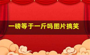 一磅等于一斤吗图片搞笑