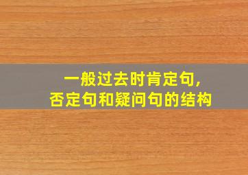 一般过去时肯定句,否定句和疑问句的结构