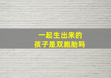 一起生出来的孩子是双胞胎吗