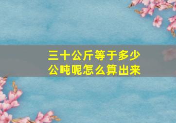 三十公斤等于多少公吨呢怎么算出来