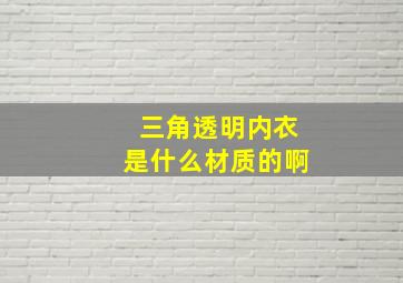 三角透明内衣是什么材质的啊