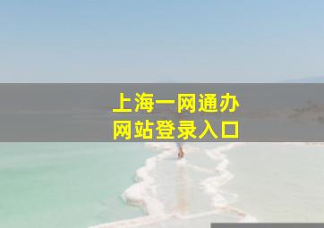 上海一网通办网站登录入口