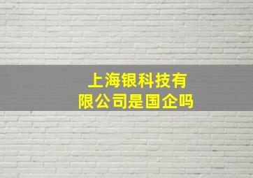 上海银科技有限公司是国企吗