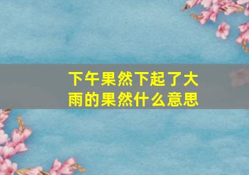 下午果然下起了大雨的果然什么意思