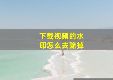 下载视频的水印怎么去除掉