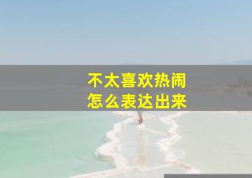 不太喜欢热闹怎么表达出来