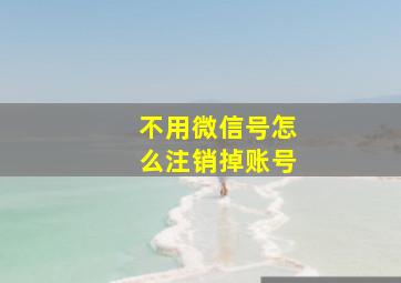 不用微信号怎么注销掉账号