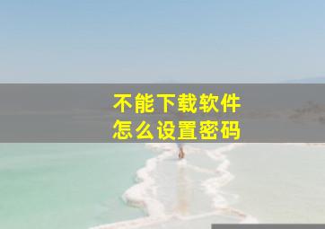 不能下载软件怎么设置密码