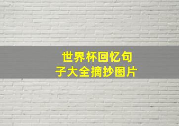 世界杯回忆句子大全摘抄图片