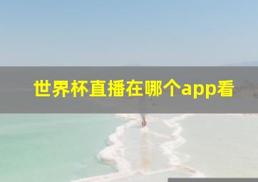 世界杯直播在哪个app看